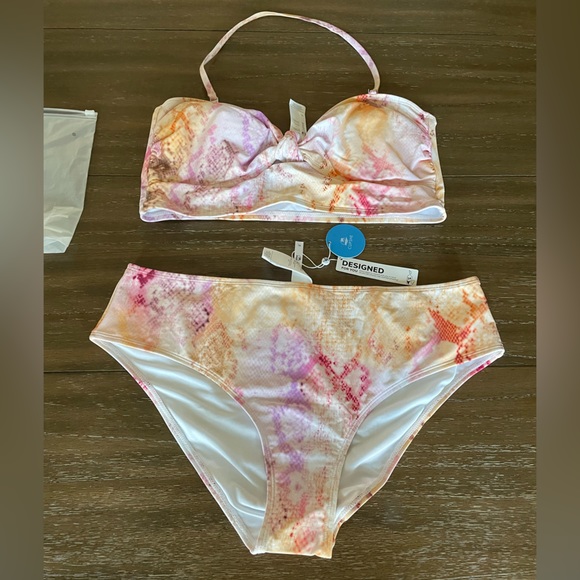 Cupshe Swim Cupshe Bandeau High Rise Animal Tie Dye Bikini Nwt Xl